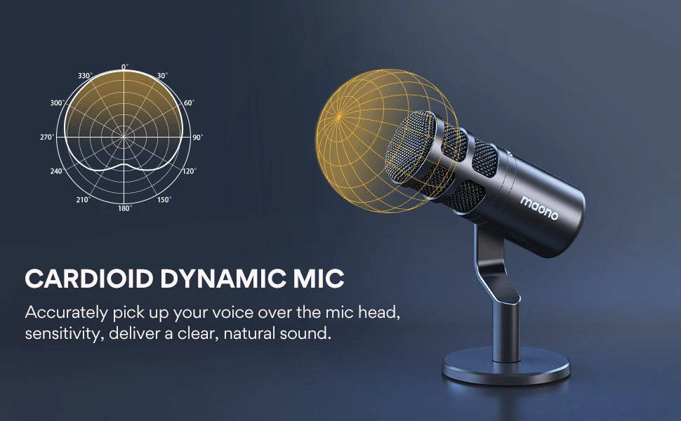 PD100 Dynamic XLR PC Microphone All Metall Gaming Broadcast Recording Streaming Work for Audio Interface Sound Card Mixer