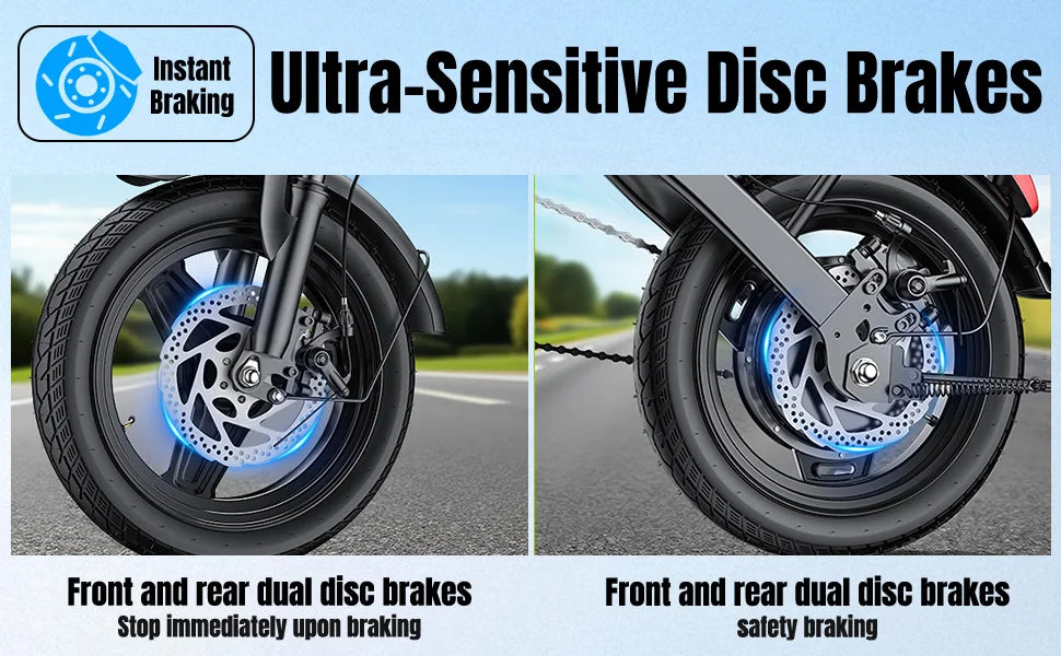 560W Adult Electric Bikes,24MPH,48V10.4AH Removable Battery,14inch Folding Electric Bike,Multi-Shock Absorption Electric Bicycle