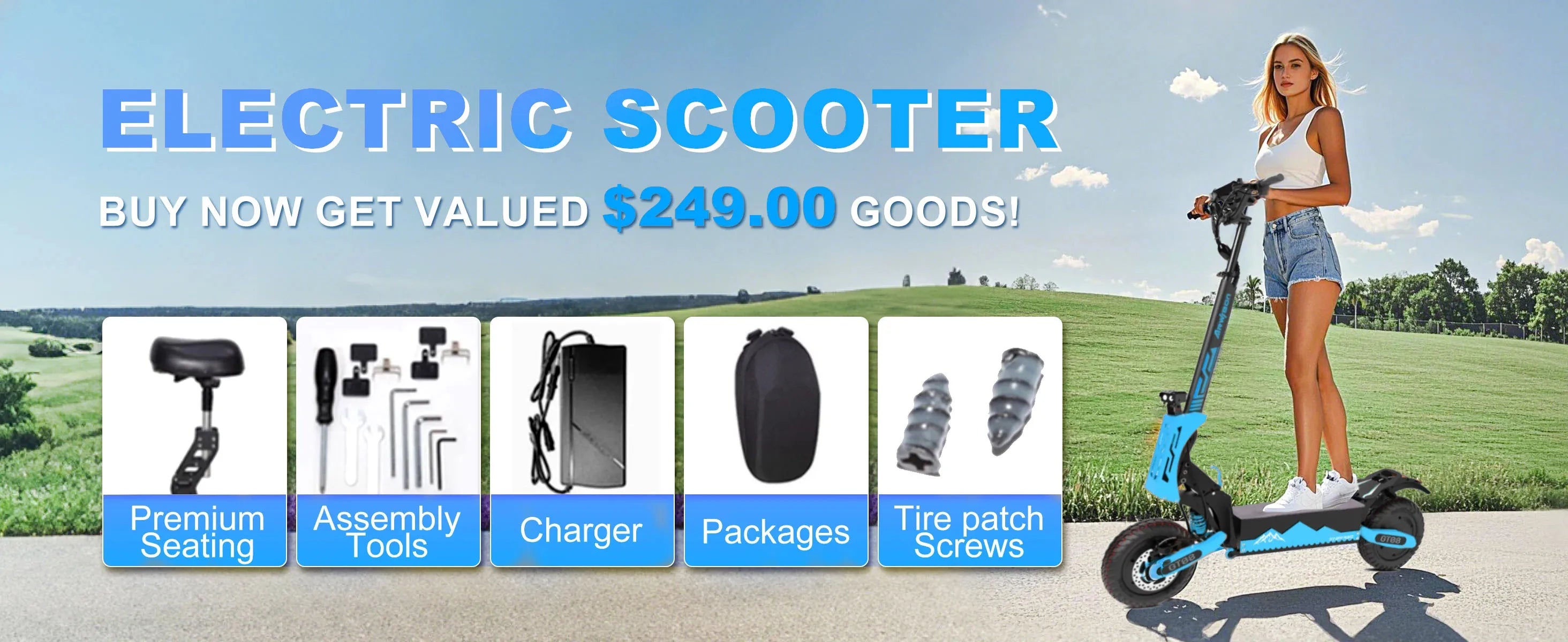 Arwibon 5600W Adult Electric Scooter Dual Motor Top Speed 46MPH, 60V27AH, 11-inch Off-Road Tires Sport Folding E-Scooter with Seat