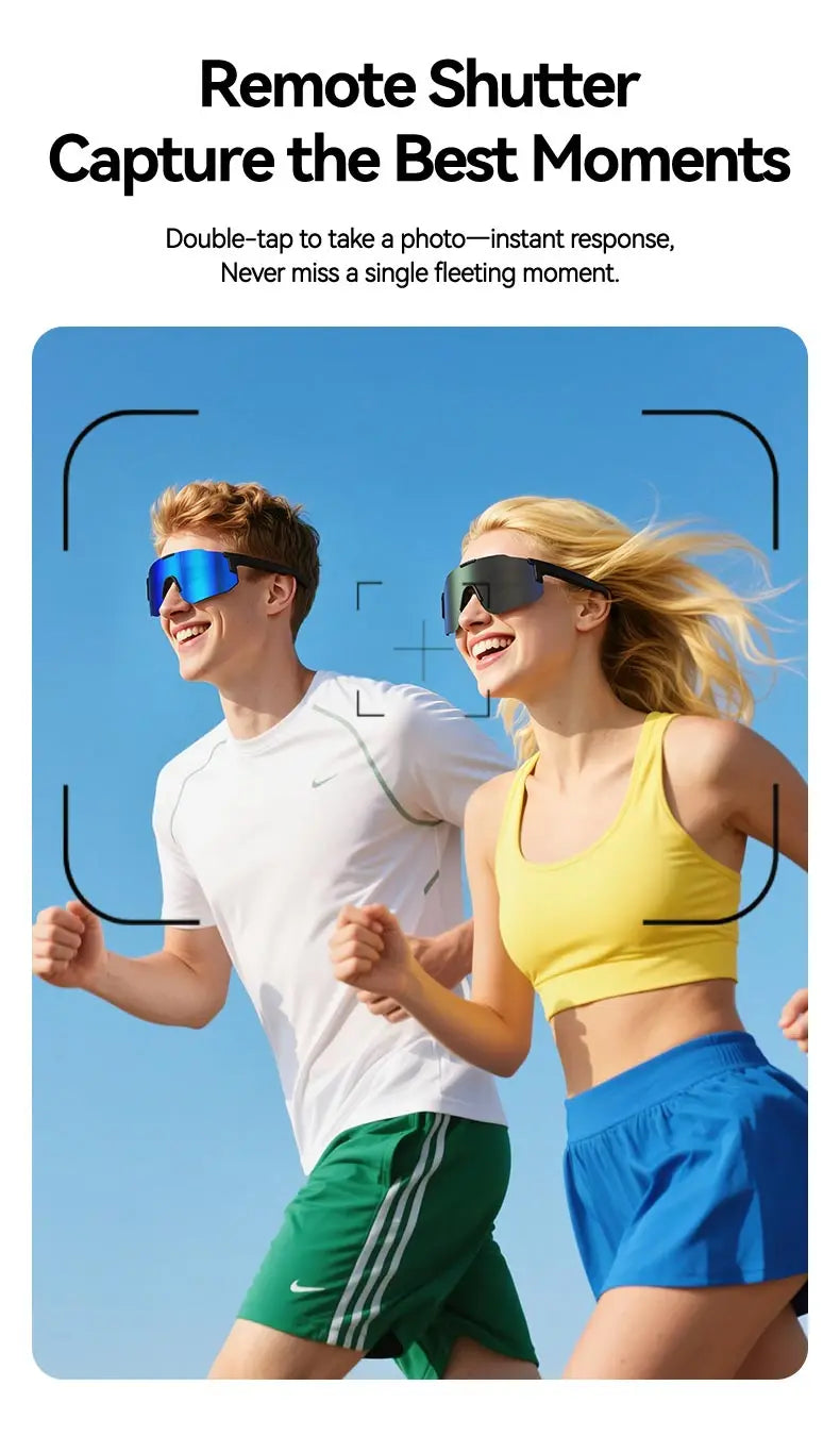 LAXASFIT 2026 New Windproof Cycling Smart Glasses Bluetooth 5.3 Open Ear Sport Sunglasses with HD Music Call for Men Women