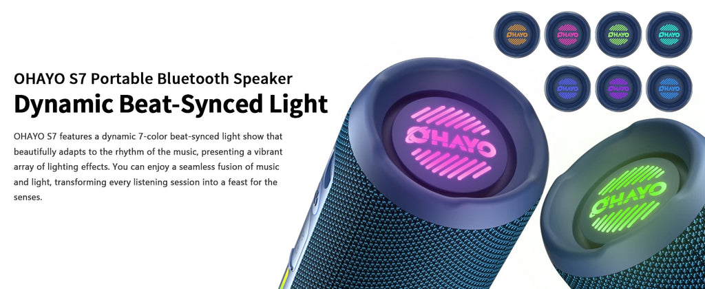 OHAYO Bluetooth Speaker 24W, Wireless Portable Outdoor Bluetooth Speakers, True Wireless Stereo IPX7 Waterproof, Dual Pairing Bluetooth 5.3 Built-in Mic