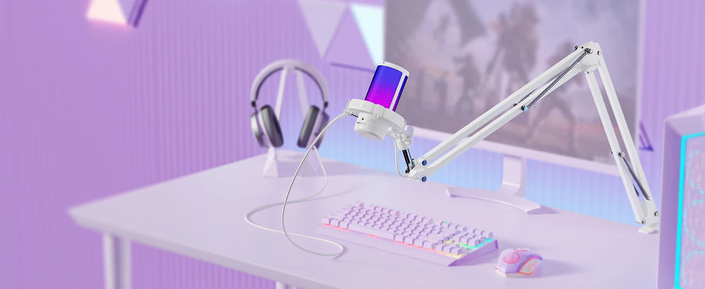 maono Gamerwave DGM20S USB Microphone Gaming Mic Condenser Mic RGB Mic Noise Canceling Mic with Mic Gain RGB Light One key mute