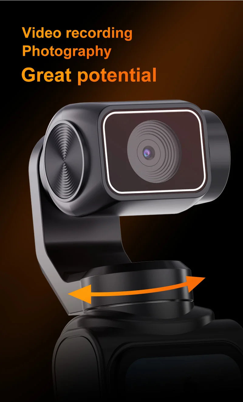 Ourlife 4K Action Camera 330° Face Tracking Gimbal Stabilizer 1.72 Inch Touch Screen 64MP Pocket Digital Camera WiFi Sports Cam