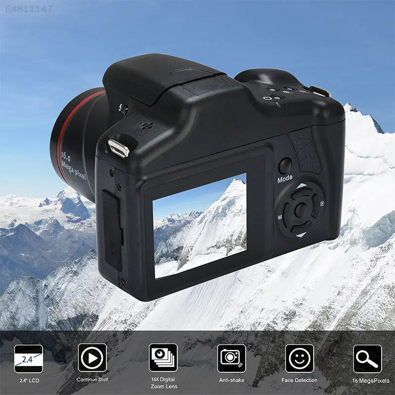 16x Zoom Digital Camera Entry-Level DSLR Telephoto Digital Camera 16 Megapixel Photography 1080P Video Camcorder Daily Recording