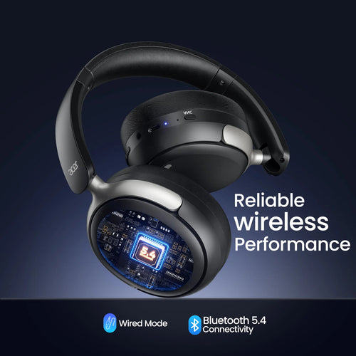 Acer ANC Wireless Headphone Noise Cancelling Hi-Res Spatial Audio Earphone Bluetooth Over Ear Headset 40mm Dynamic Driver OHR516