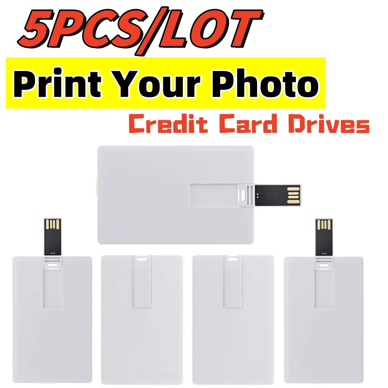 5PCS/LOT Flip Credit Card Style Usb Flash Memory Stick Drives Custom Printed Bank Card PEN Drive USB 2gb 4gb 8gb 16gb 32gb 64gb