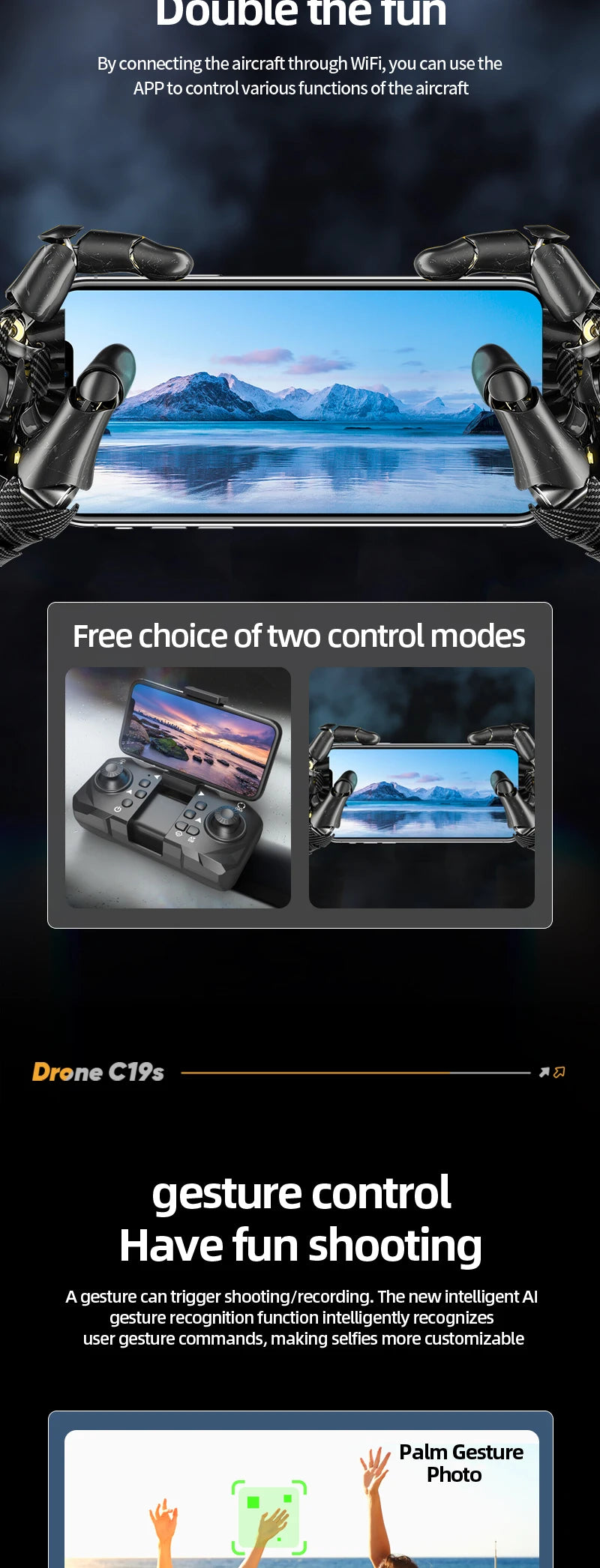 New B9 Pro RC Drone 4K 1080P Wide Angle Dual HD Camera Foldable Quadcopter WiFi FPV Altitude Hold， Long Endurance Drone - Equipped With Optical Flow Positioning And Dual High-definition Cameras, It Is The Perfect Gift For A