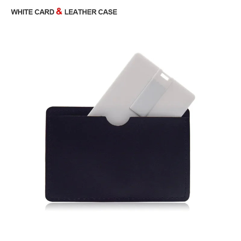 White Plastic Credit Card / Card Custom Logo Business Design Usb Flash Drive Stick 4GB 8GB 16GB 32GB (10pcs can print logo )