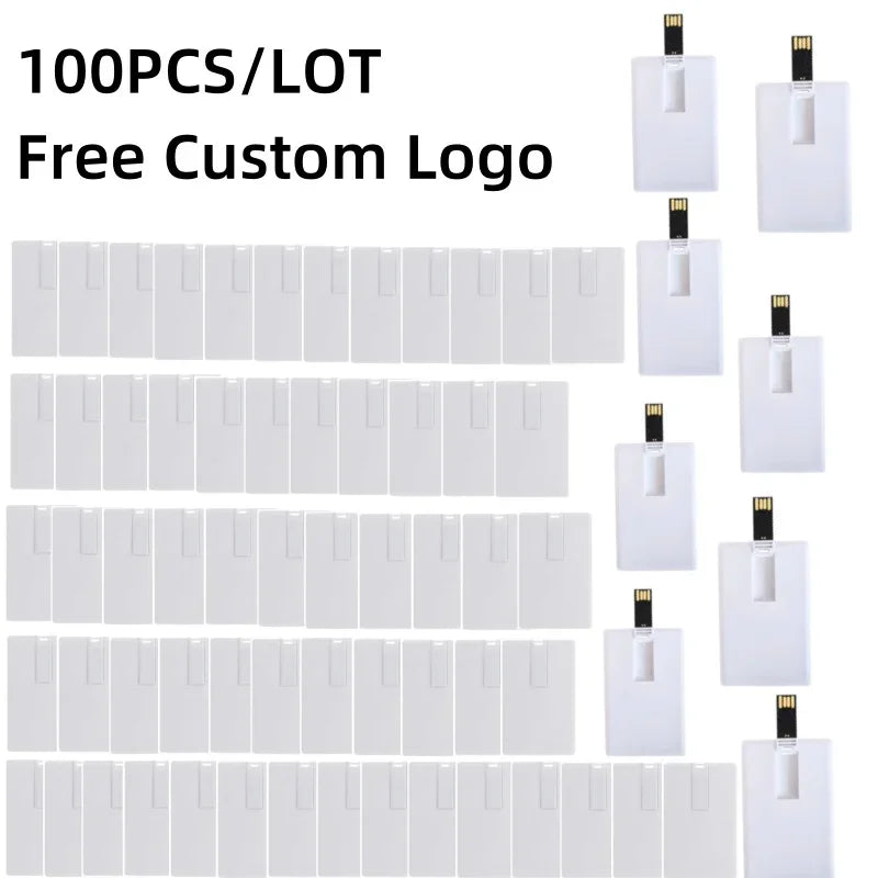100pcs Custom Logo USB Flash Drives 32Gb 64Gb