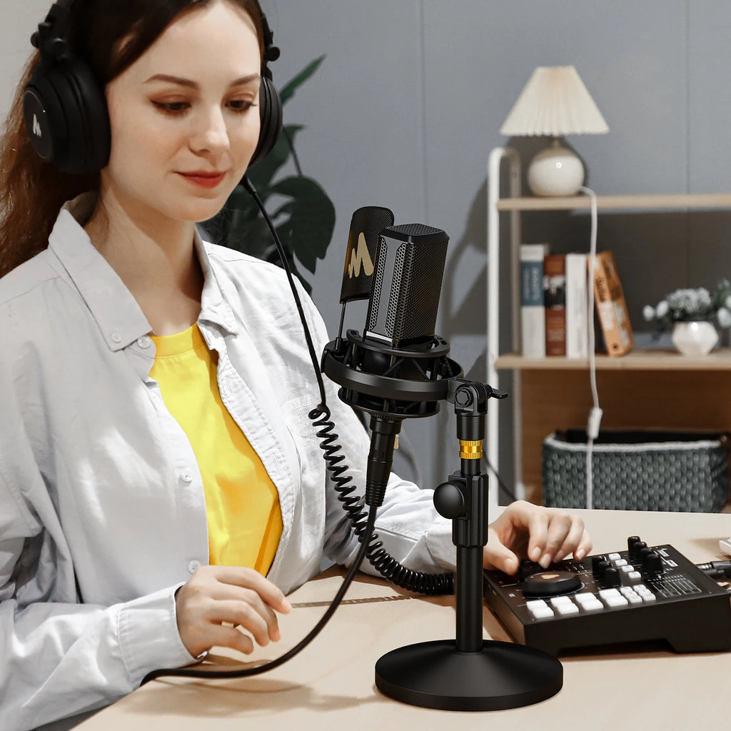 PM500T XLR Condenser Microphone 34mm Large Diaphragm Microphone Cardioid Studio Mic for Recording,Podcasting,Streaming,DJ