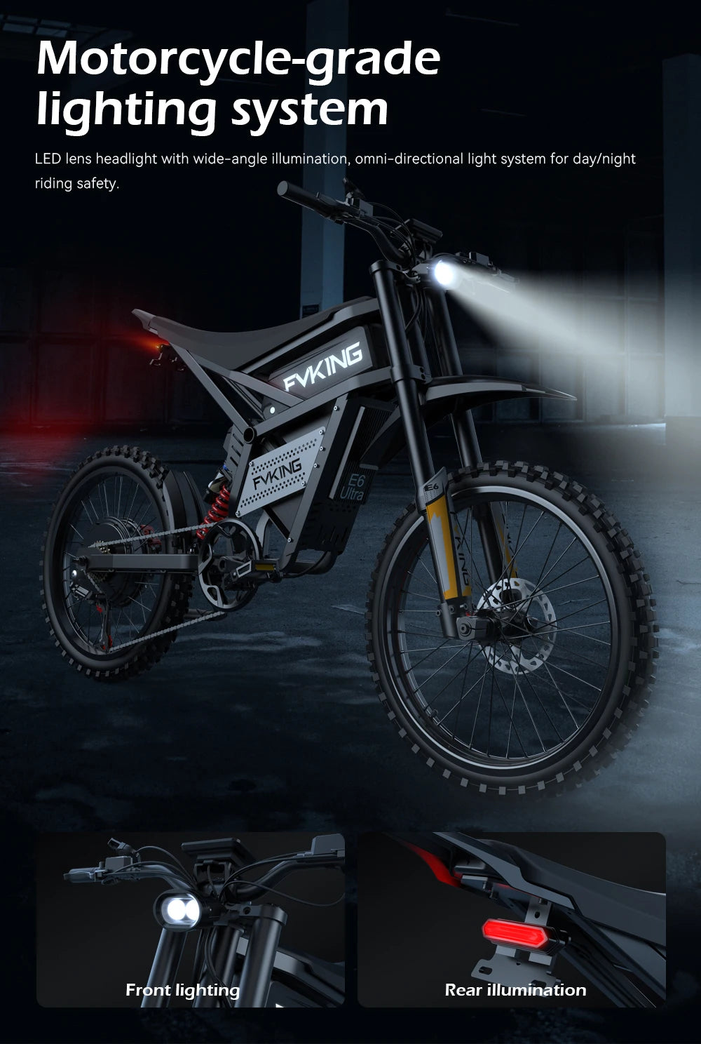 SLDBK E6 Ultra Electric Bike 6000W Peak Electric Dirt Bike 60V 30AH Battery 100km Speed 80Kmh Mountain Electric Motorcycle Adult