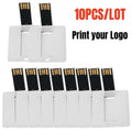 10pcs Custom Logo USB Flash Memory Card - Small Square Design, 8GB 16GB 32GB 64GB Options