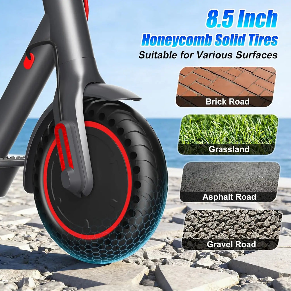 Electric Scooter with App for Adults 350W Motor 36V 5.2Ah Battery Up to 19 Miles Range Foldable E Scooter Solid Tire 8.5''