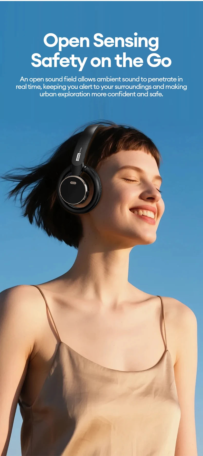 Choice Lenovo Gaming Headset Wireless Bluetooth 6.0 Earphones Foldable Sport Over Ear Headphone with HD Mic Gifts