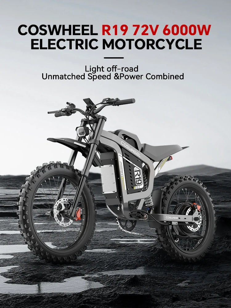 SLDBK R19 Electric Bike High Power 9000W Adult Electric Motorcycle 72V40Ah Battery Off-Road E-bike Use 85kmh Mountain Dirt EBike