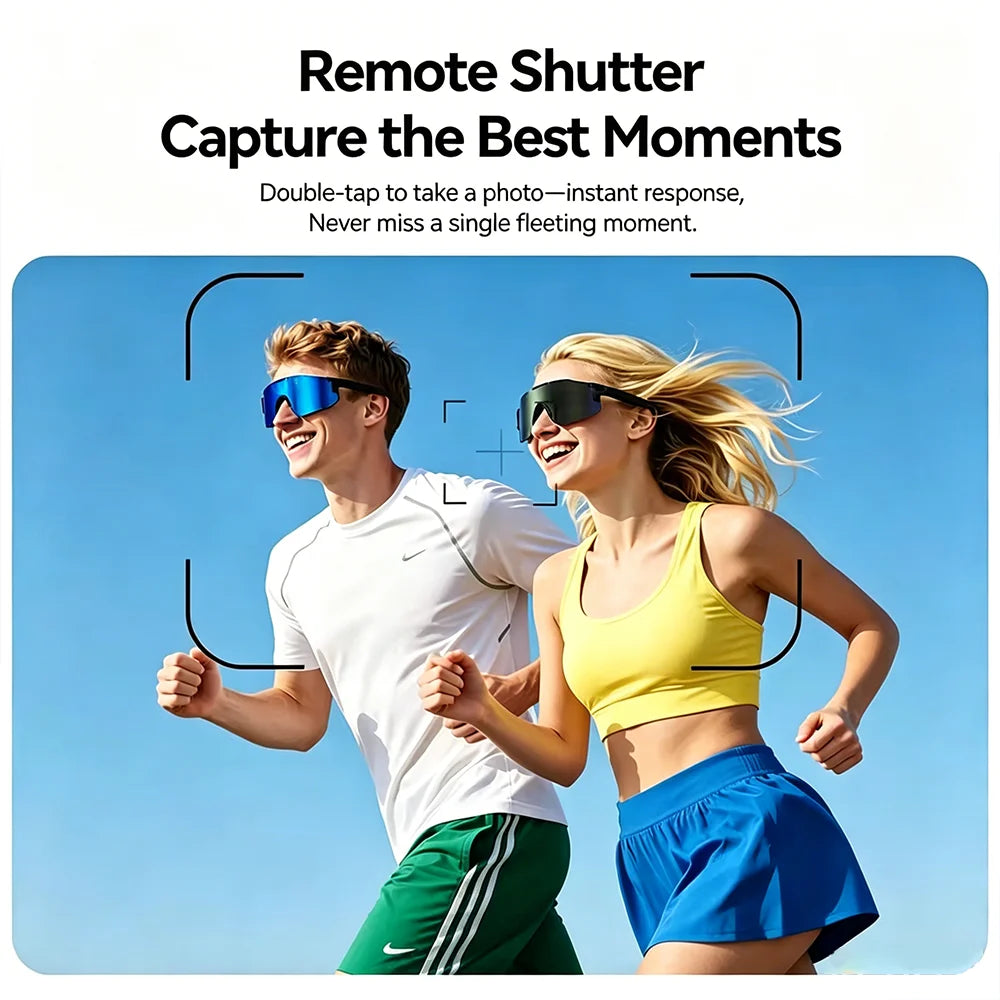 LAXASFIT 2026 New Windproof Cycling Smart Glasses Bluetooth 5.3 Open Ear Sport Sunglasses with HD Music Call for Men Women