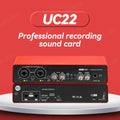 AMIXSQ22 Audio Interface for Recording Computer Free Drive USB External Sound Card for Pc Pro Audio Equipment Professional Video