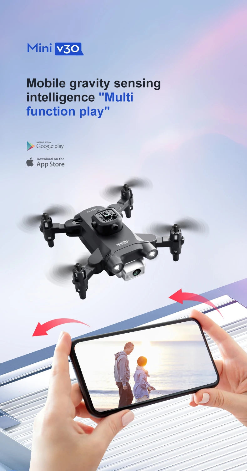 4DRC V30 Mini Drone 4K HD Dual Camera WIFI FPV Drones Profesional Five-sided Obstacle Avoidance Drone RC Helicopter Toy Gift