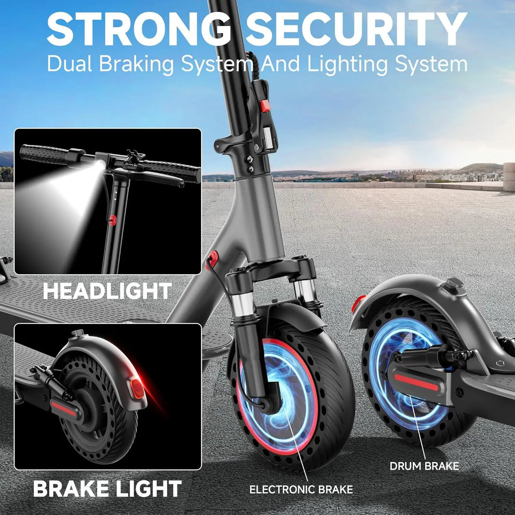 2026 NEW 10‘’ Electric Scooter for Adults,500W Powerful Motor,22 Miles Long Range,Dual Braking System,22Mph Max Speed,Foldable E Scooter with Solid Tires,APP Control