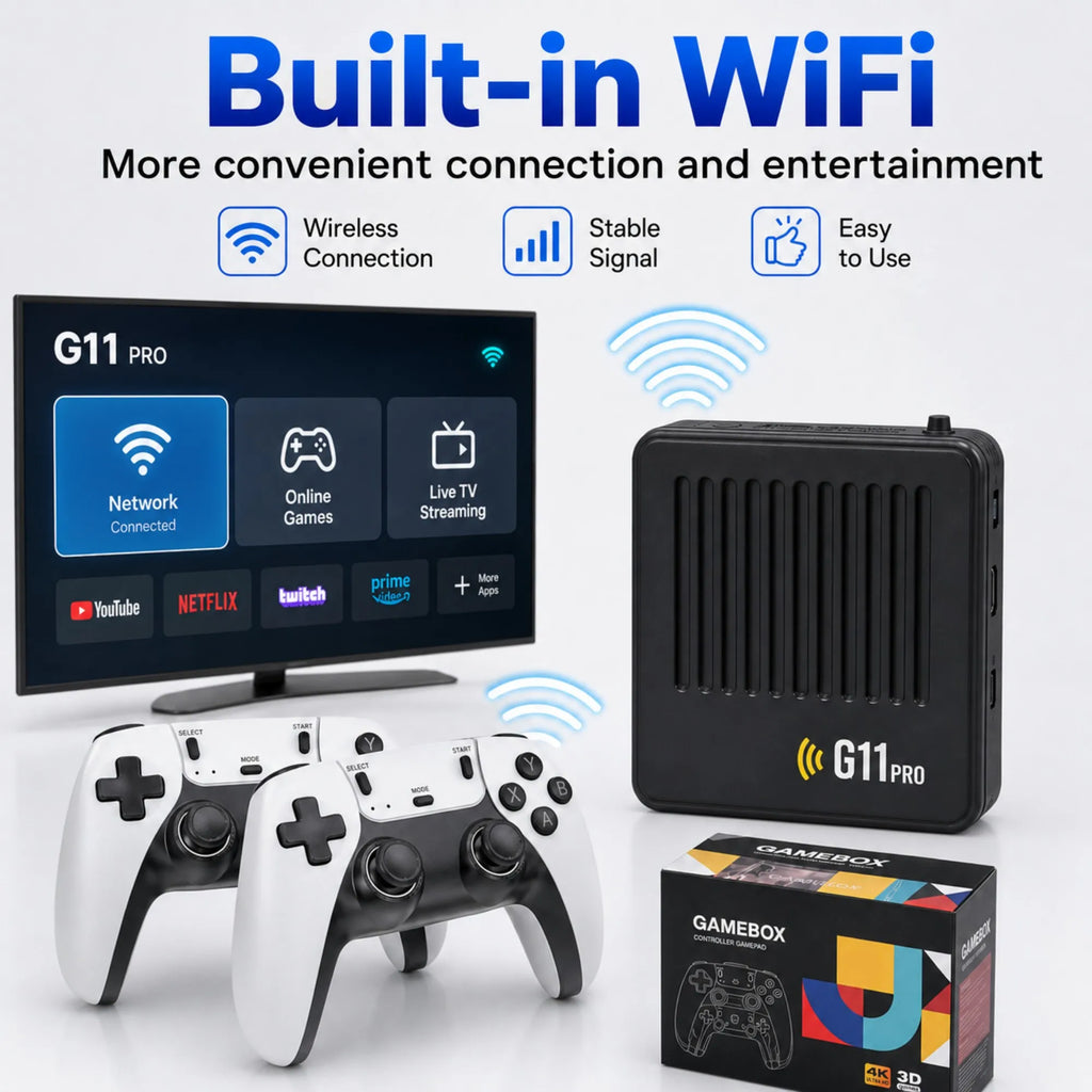 Video Game Box Console Dual System TV Console G11 Pro  64G/128G 4K Output Built-in 60,000 Games for Android 9.0 Simulator