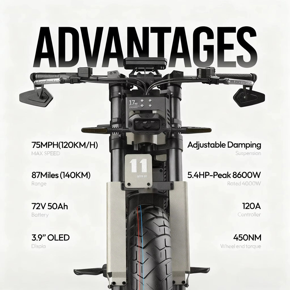SLDBK Electric Motorcycles 12000W Peak Electric Bike New Adult Off Road Ebike Electric Dirt Bike 72V50AH Lithium Battery E-bike
