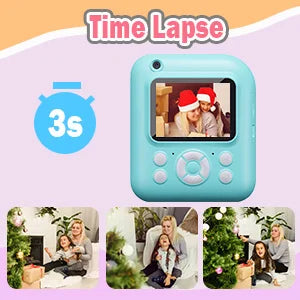 Instant Print Camera Digital Camera With 3 Rolls Print Paper, 1080P HD Ditigal Camera 2.4 Inch Screen, Selfie Video Camera, USB Cable/Color Pen/Bag/ Included, electronics，Small For Boys Girls Teens Students Seniors，Christ