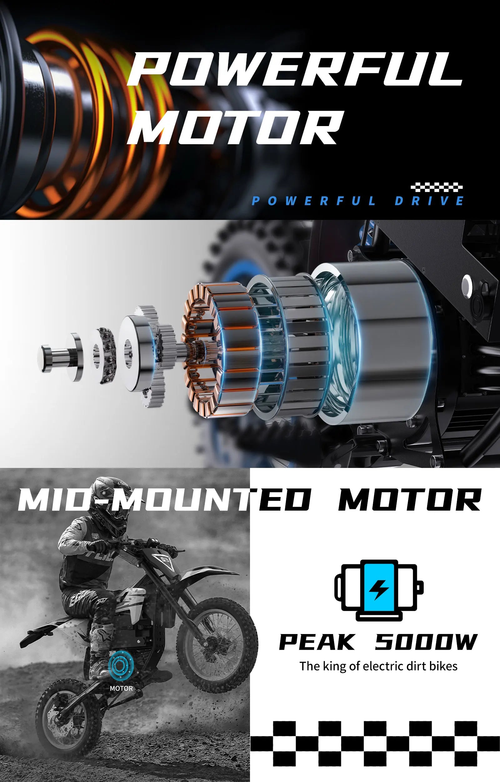 Electric Motorcycle ZAWES S3 60V 23.4AH E-Cross Bike Hydraulic brakes 46MPH 2000W Mountain Off-Road Ebike