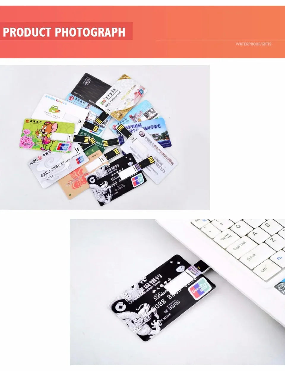 100pcs Custom Logo USB Flash Drives 32Gb 64Gb