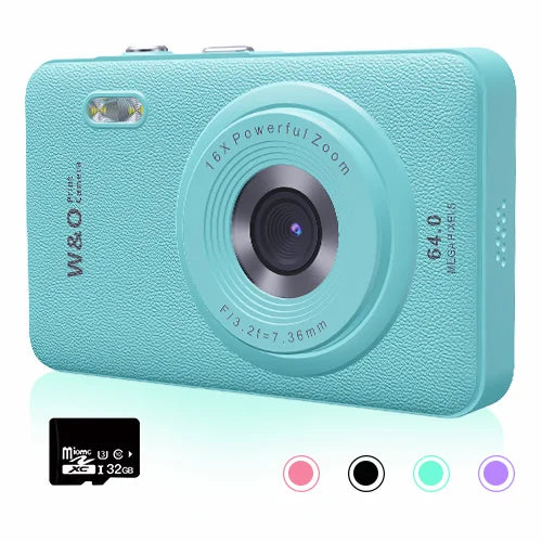 2026 New 48MP 1080P Full HD Digital Camera - 2.4-Inch Portable Auto-Focus Vlogging Camera with 32GB Memory Card & 16X Zoom | USB-C Rechargeable, Built-in Puzzle Game | Compact Travel Camera for Beginners - Budget-Friendly Hol