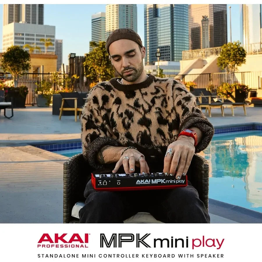 Akai MPK Mini Play MK3 Compact MIDI Keyboard Controller with Built-in Speaker and Integrated Sounds