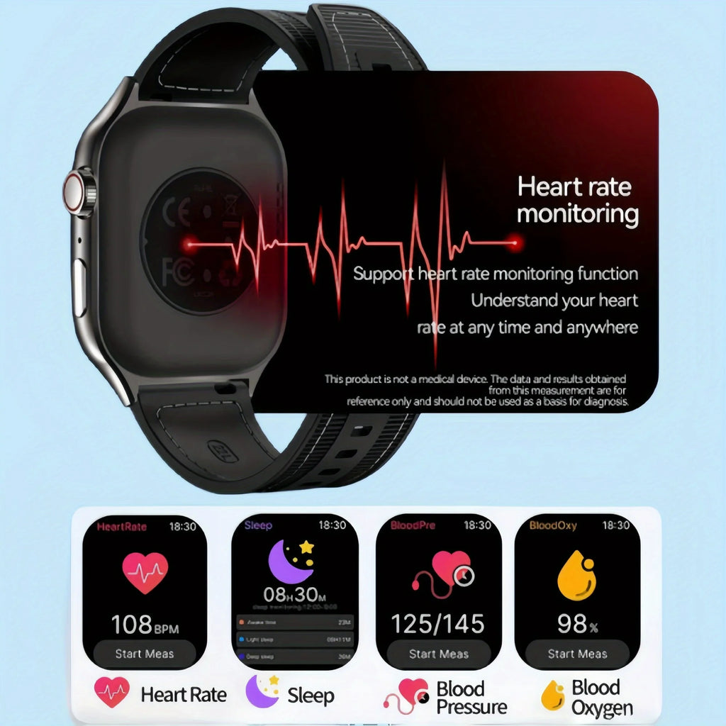 LAXASFIT New Slim Smart Watch Men's 2.01-inch AMOLED Curved Display Bluetooth Talk Sports Fitness Tracking Smartwatch Women's