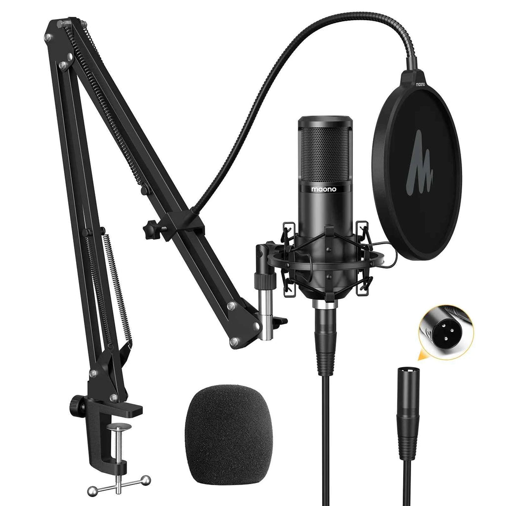 PM320S XLR Condenser Microphone Kit Professional Cardioid Vocal Studio Recording Mic for Streaming Voice Over Home-Studio