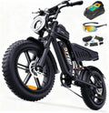 DTTZH F6S Electric Bike for Adults, 2000W Peak 40MPH 48V 25Ah Removable Battery, 20"x4.0" Fat Tire Full Suspension 7-Speed E-Bike, NFC Unlock, UL 2849 Certified, 1 Year Warranty