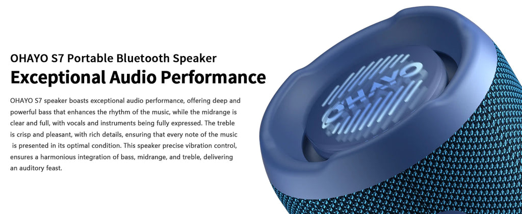 OHAYO Bluetooth Speaker 24W, Wireless Portable Outdoor Bluetooth Speakers, True Wireless Stereo IPX7 Waterproof, Dual Pairing Bluetooth 5.3 Built-in Mic