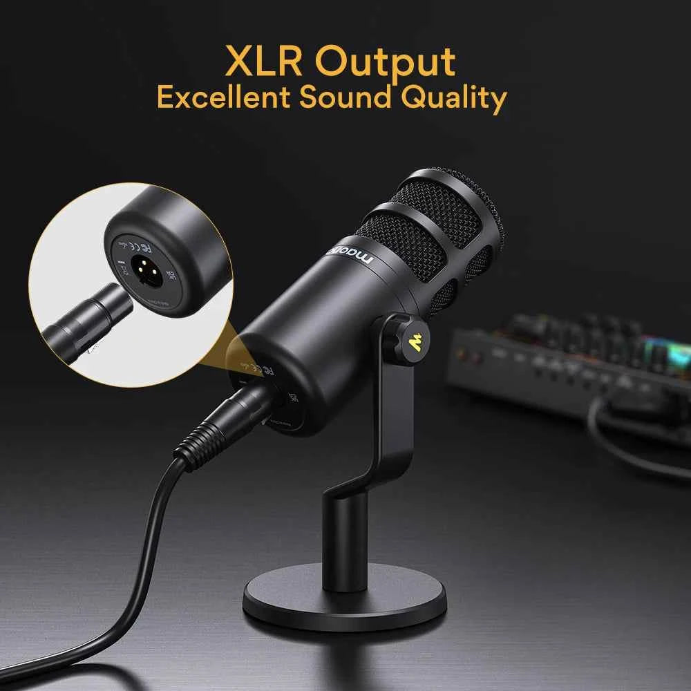 PD100 Dynamic XLR PC Microphone All Metall Gaming Broadcast Recording Streaming Work for Audio Interface Sound Card Mixer