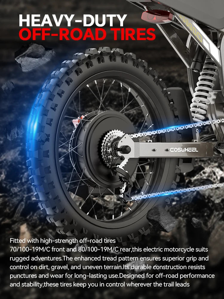 SLDBK R19 Electric Bike High Power 9000W Adult Electric Motorcycle 72V40Ah Battery Off-Road E-bike Use 85kmh Mountain Dirt EBike