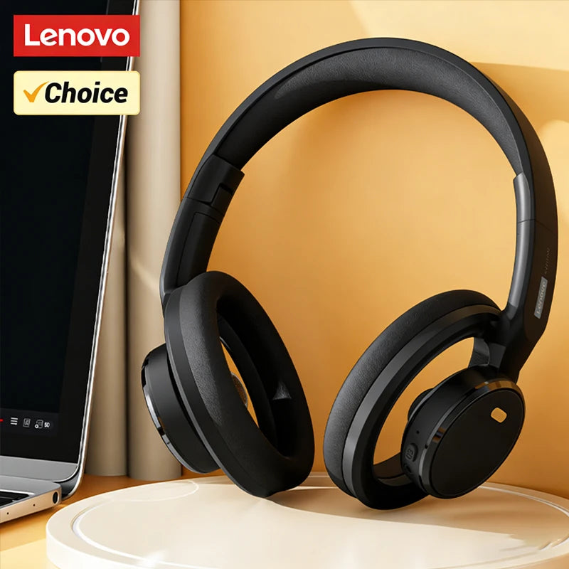 Choice Lenovo Gaming Headset Wireless Bluetooth 6.0 Earphones Foldable Sport Over Ear Headphone with HD Mic Gifts