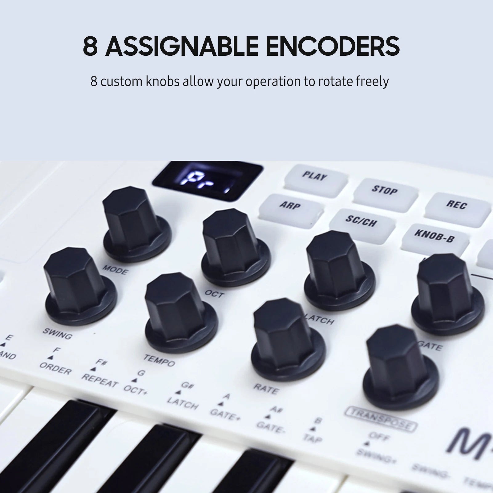 M-VAVE SMK-25 Keys 8 Backlit Drum Pads MIDI Keyboard Professional Beat Maker Keytar for Keyboard Music Production Builtin