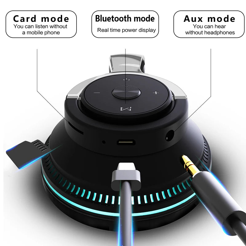 Tv Bluetooth Wireless Headphones with Mic USB Adaptor Headset Noise Canceling Stereo Foldable Bass for TV Earphone