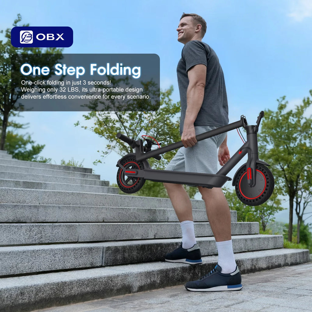 Electric Scooter with App for Adults 350W Motor 36V 5.2Ah Battery Up to 19 Miles Range Foldable E Scooter Solid Tire 8.5''
