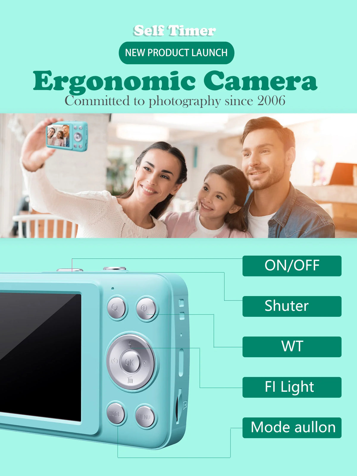 2026 New 48MP 1080P Full HD Digital Camera - 2.4-Inch Portable Auto-Focus Vlogging Camera with 32GB Memory Card & 16X Zoom | USB-C Rechargeable, Built-in Puzzle Game | Compact Travel Camera for Beginners - Budget-Friendly Hol