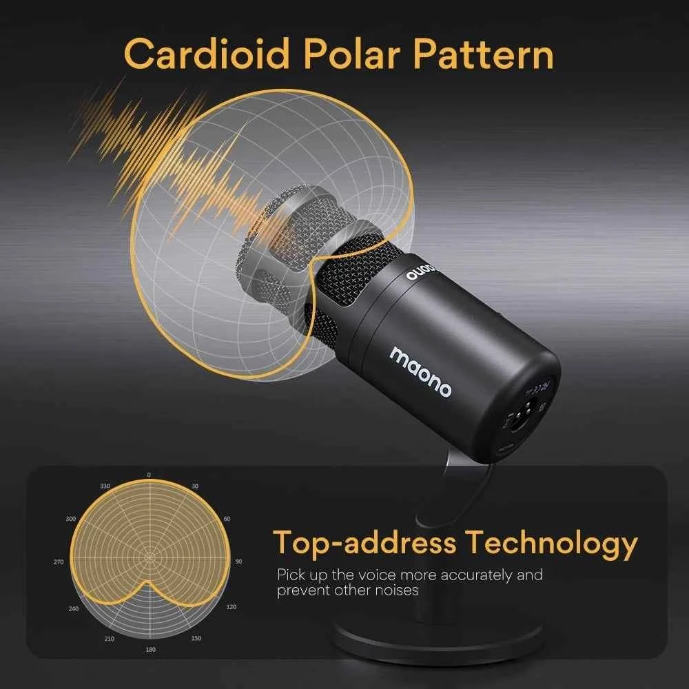 PD100 Dynamic XLR PC Microphone All Metall Gaming Broadcast Recording Streaming Work for Audio Interface Sound Card Mixer
