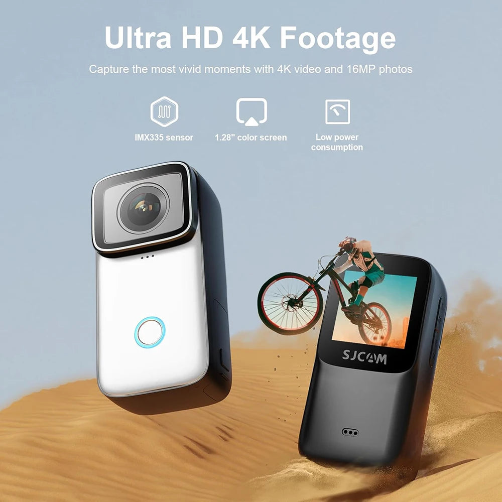 SJCAM C200 4K Waterproof Action Camera Gyro EIS Slow Motion 240fps 154° Wide Angle Ultra Light 84g 1.3" Screen