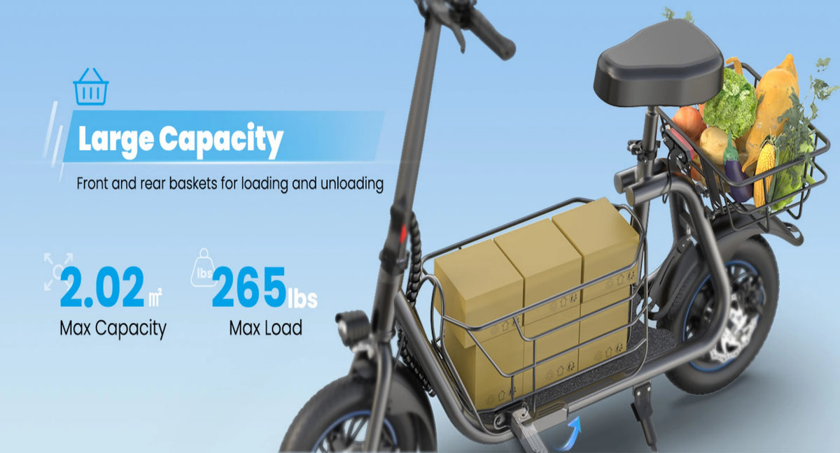 Gyroor Electric Scooter with Basket for Pet, 3 Riding Modes Foldable Electric Scooter for Adults - up to 20 Miles 18.6MPH