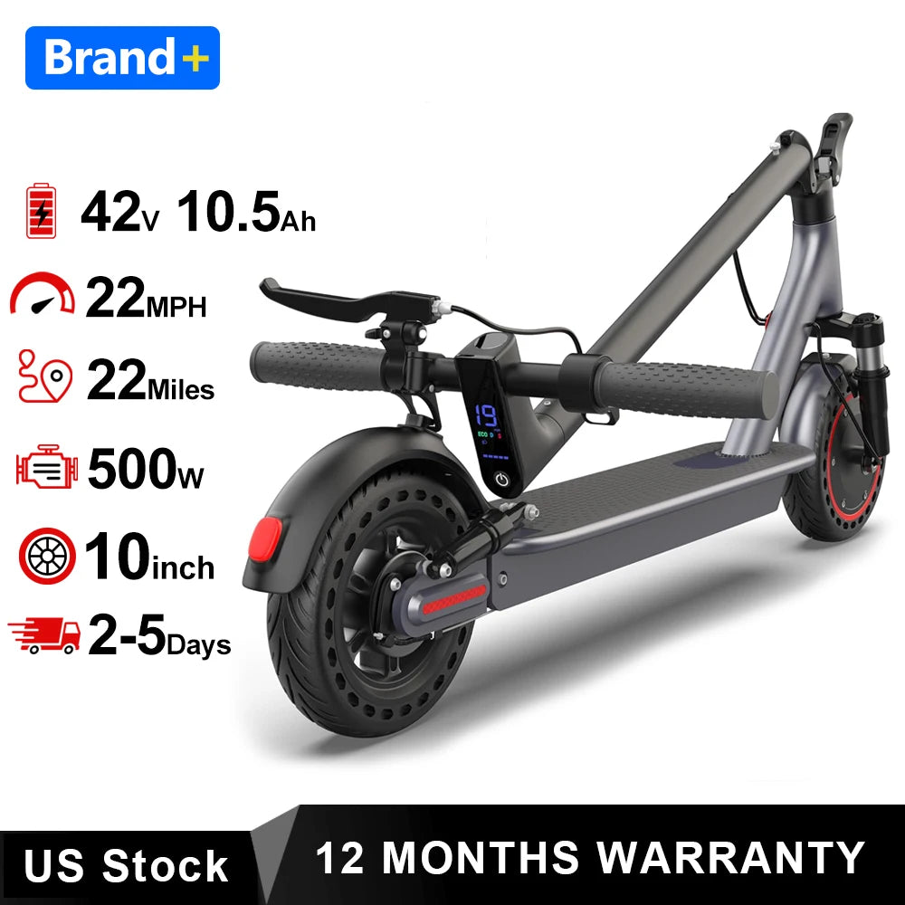 2026 NEW 10‘’ Electric Scooter for Adults,500W Powerful Motor,22 Miles Long Range,Dual Braking System,22Mph Max Speed,Foldable E Scooter with Solid Tires,APP Control