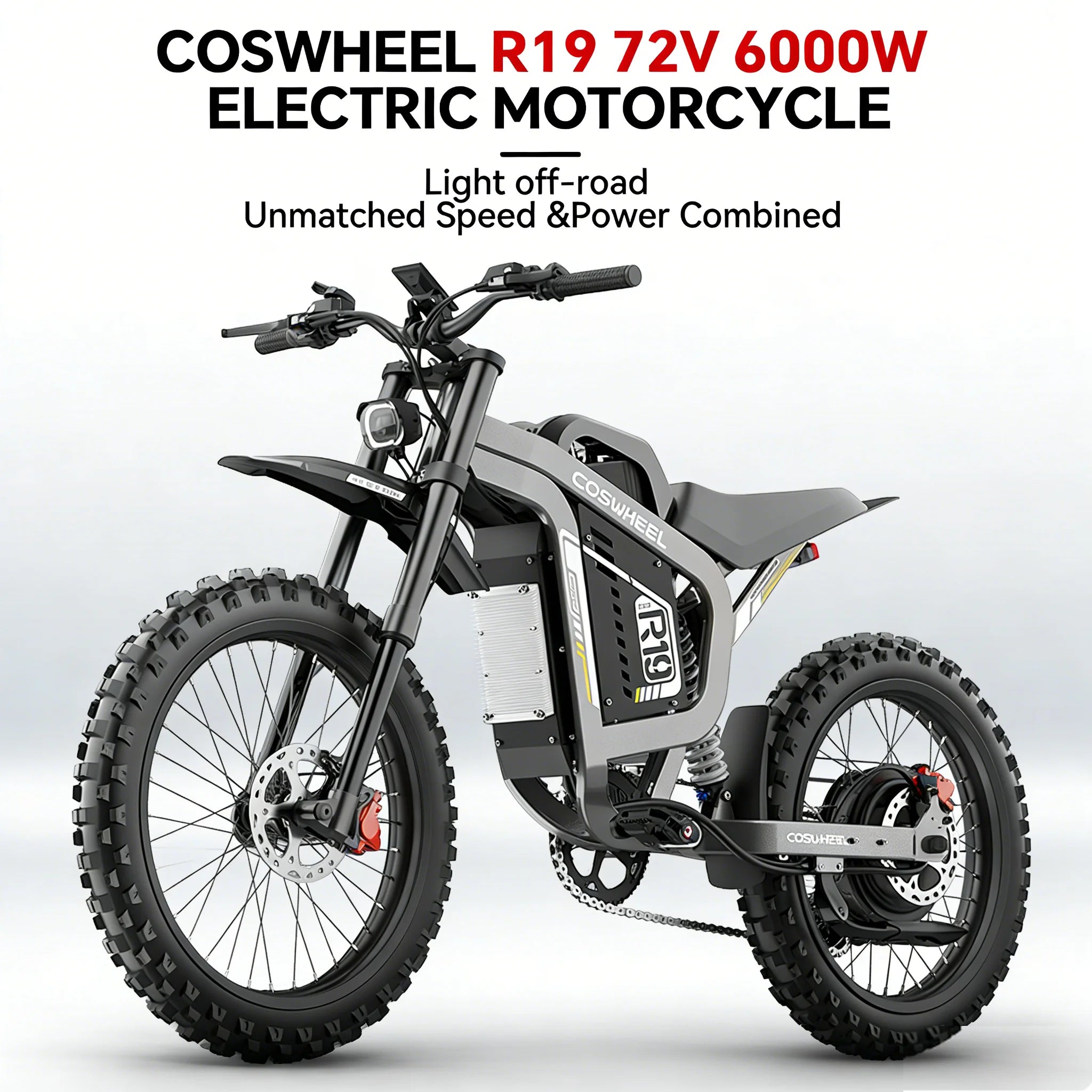SLDBK R19 Electric Bike High Power 9000W Adult Electric Motorcycle 72V40Ah Battery Off-Road E-bike Use 85kmh Mountain Dirt EBike