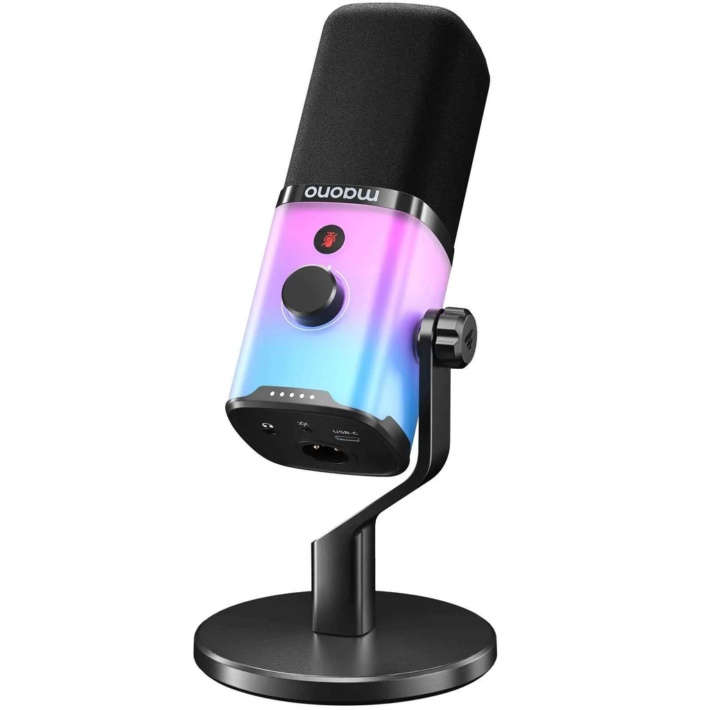 maono PD100X RGB Gaming Microphone USB/XLR Dynamic Mic with Noise Reduction Mute Headphone Jack Mic for Gaming Streaming Podcast