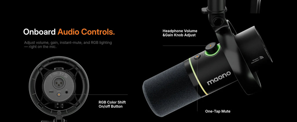 PD200WS Hybrid Wireless Microphone for Phone PC XLR/USB Dynamic Microphone for Podcasting Gaming Live Streaming Recording
