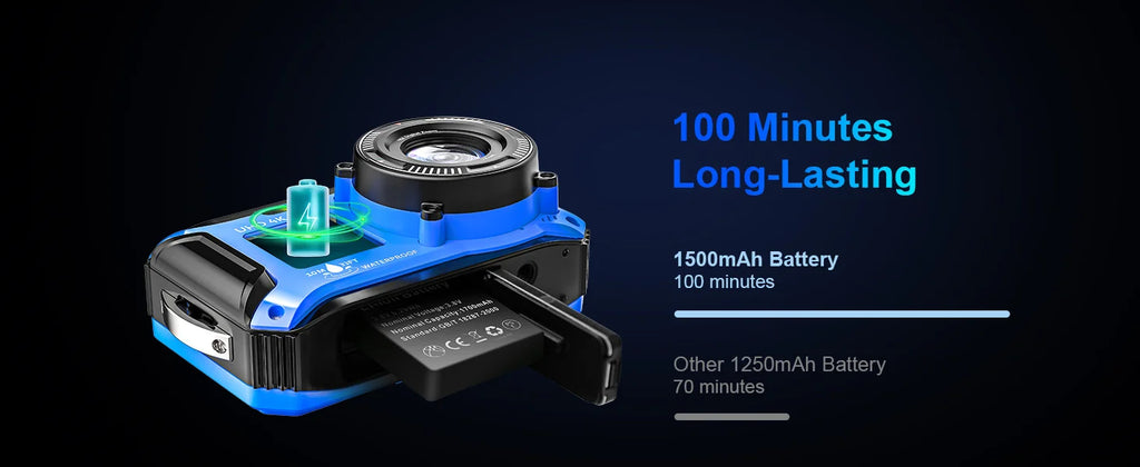 4K Underwater Camera 33FT Waterproof Camera for Snorkeling Dual-Screen Compact Dustproof Floatable Autofocus 64MP Digital Camera