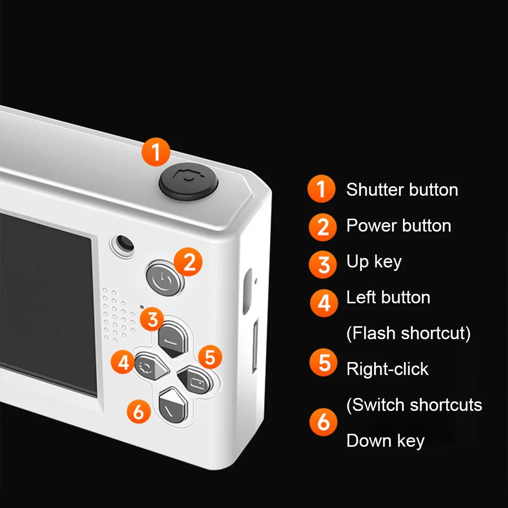 4K Digital Camera Dual Camera Flash 50 Million Hd Pixel Pixel Retro Ccd Portable Card Entry-level Camera Auto Focus